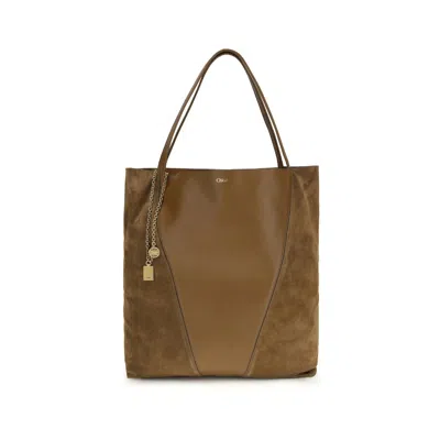 Chloé Calf Leather Bos Taurus Shoulder Women's Bag In Brown