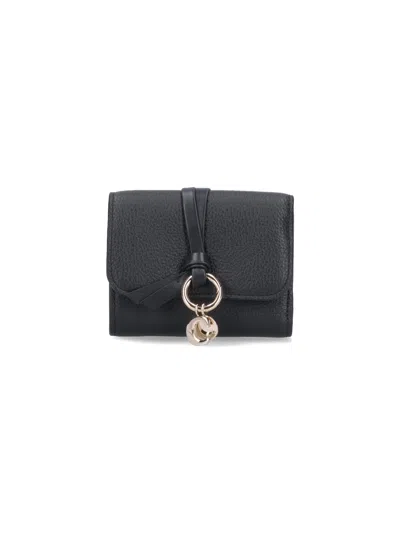 Chloé Calf Leather Flap Wallet For Women In Black