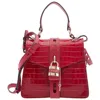 Chloé Chloe Calfskin Crocodile Embossed Small Aby Day Shoulder Bag