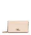 Chloé Iconic Flap Wallet On Chain In Shiny Calfskin In Pink