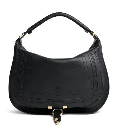 Chloé Calfskin Marcie Shoulder Bag In Black