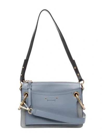 Pre-owned Chloé Calfskin Messenger Bag In Blue