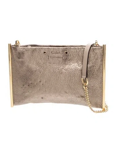 Pre-owned Chloé Calfskin Roy Metallic Gold Pouch Mini