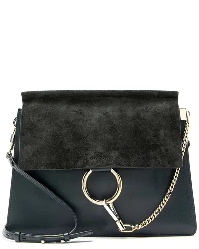 Chloé Calfskin Suede Faye Medium Shoulder Bag (authentic Pre-loved) In Multi