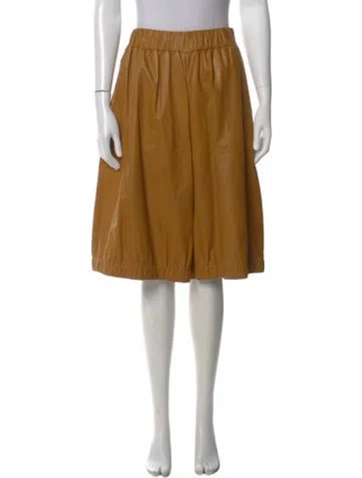 Pre-owned Chloé Calfskin Wide Leg Pants In Neutral
