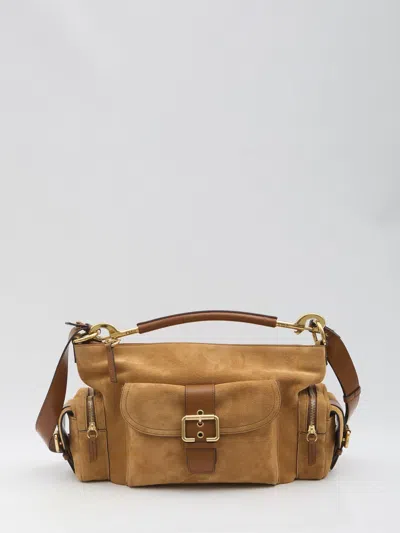 Chloé Camel Suede Medium Camera Bag Handbag