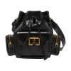 Chloé Camera Bucket Crossbody Bag In Shiny Calfskin In Black