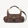 Chloé Camera Bag In Suede Leather Brown Size Onesize 100% Calf-skin Leather, Bubalus Bubalis, Farmed, Coo 