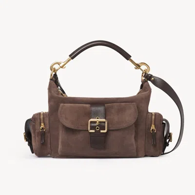 Chloé Camera Bag In Suede Leather Brown Size Onesize 100% Calf-skin Leather, Bubalus Bubalis, Farmed, Coo 
