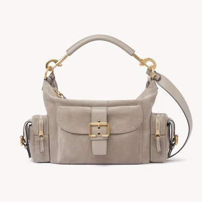CHLOÉ CAMERA BAG IN SUEDE LEATHER GREY SIZE ONESIZE 100% CALF-SKIN LEATHER, BUBALUS BUBALIS, FARMED, COO I