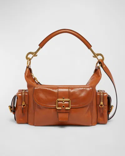 Chloé Camera Bag Medium In Natural Shiny Calfskin In Brown