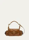 Chloé Camera Bag Medium In Natural Shiny Calfskin In Dark Khaki