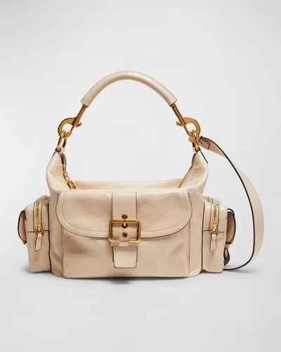 Chloé Camera Bag Medium In Natural Shiny Calfskin In Sweet Beige