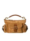 Chloé Camera Brown Handbag With Removable Upper Shoulder Strap And Three External Pockets In Suede Woman In Nude & Neutrals