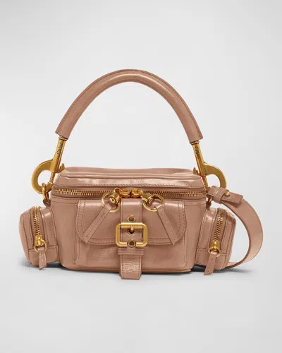 Chloé Camera Bag Small In Natural Shiny Calfskin In Woodrose