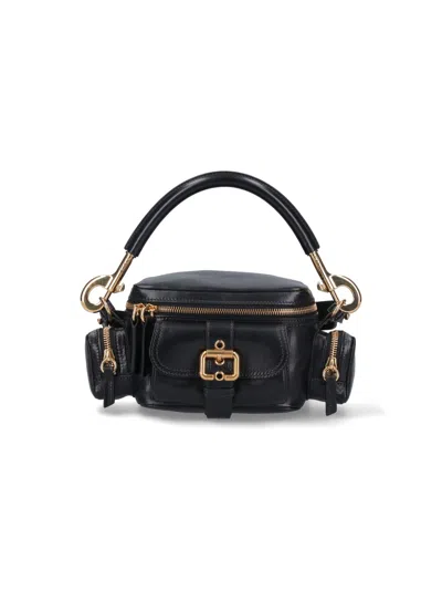 Chloé Camera Bag Shoulder Bag In Black Leather In Black  