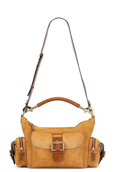 Chloé Structured Brown Clay Calfskin Crossbody Bag With Golden Details