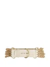 Chloé Camera Croc-effect Chain Belt In Gray
