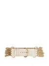 Chloé Camera Croc-effect Chain Belt In Neutral