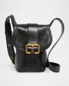 Chloé Camera Crossbody Bag In Natural Shiny Buffalo Leather In Black
