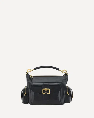 Chloé Chloè Shiny Leather Camera Bag In Black