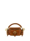 Chloé Leather Shoulder Bag With Multipocket Detail In Clay Brown