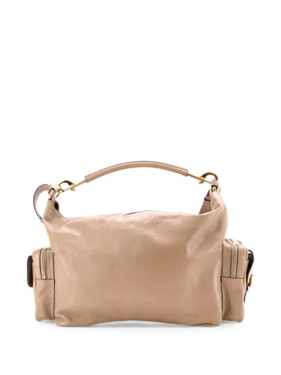 Pre-owned Chloé Camera Leather Large Shoulder Bag In Neutral