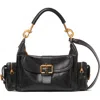 Chloé Camera Bag Medium In Natural Shiny Calfskin In Black