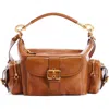 Chloé Camera Leather Top Handle Bag In Clay Brown