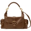 Chloé Camera Leather Top Handle Bag In Dark Khaki