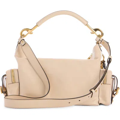 Chloé Camera Leather Top Handle Bag In Sweet Beige