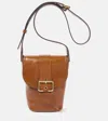 Chloé Mini Leather Saddle Bag In Clay Brown
