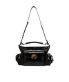 Chloé Camera Medium Shoulder Bag In Croc-embossed Calfskin In Black