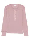 Chloé Knit Pullover Long Sleeves Crew Neck Ribbed In Pink