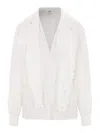 Chloé White Shirt With Embroidered Bow Tie In White