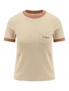 Chloé Cotton Jersey Crew Neck Logo T-shirt