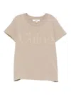 Chloé Logo-appliqué T-shirt In Gray