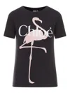 Chloé Women Black Crewneck T-shirt With Maxi Logo Print On The Front In Cotton Woman In Black