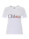 Chloé Baby Fit T-shirt In Cotton Jersey With Passion Fruit Print In White