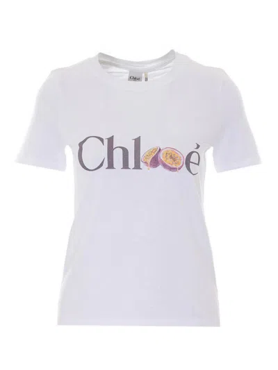 CHLOÉ E LOGO T-SHIRT