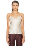 Chloé Women Ivory Washed Silk Satin And Lace Camisole Top