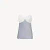 Chloé Silk An Lace Tank Top Tops Light Blue In Blue
