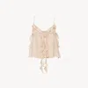 Chloé Flowy Silk Top With Ruffle And Tie In Pink