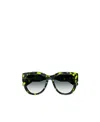 Chloé Camouflage-print Cat Eye-frame Sunglasses In Black