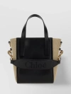 CHLOÉ CANVAS AND LEATHER SMALL SENSE TOTE BAG