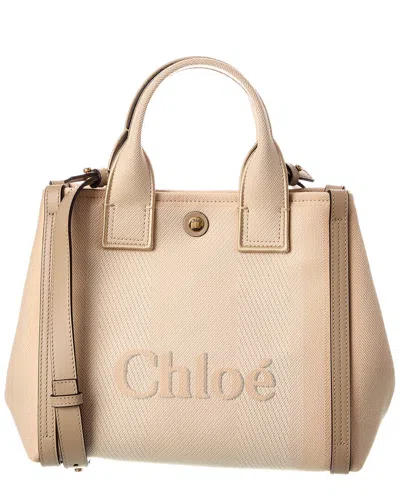 Chloé Canvas & Leather Tote In Neutral