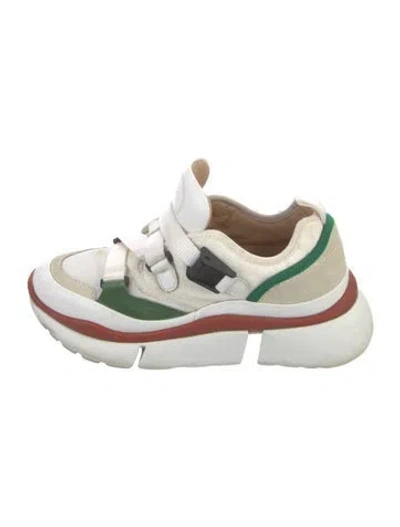 Pre-owned Chloé Canvas Athletic Sneakers In White
