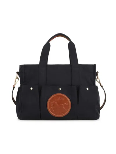 Chloé Canvas Changing Bag In Navy