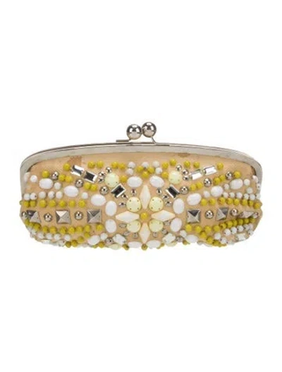 Pre-owned Chloé Canvas Clutch In Yellow