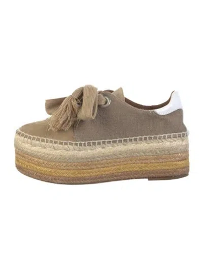 Pre-owned Chloé Canvas Colorblock Pattern Espadrille Sneakers In Neutral